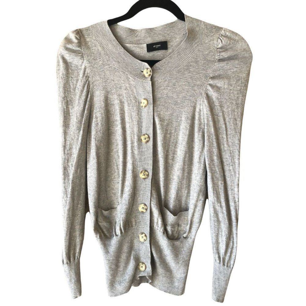 Et Vous button front lightweight vneck long sleeve cardigan no size tag (small)